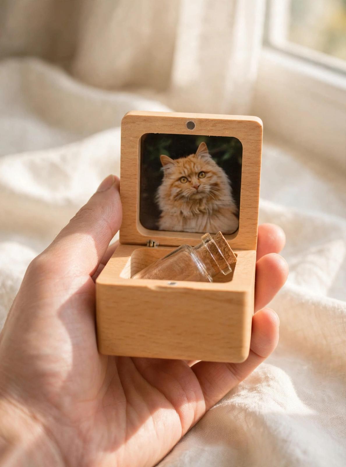 Personalized Pet Fur Keepsake Box – Custom Wooden Pet Hair Souvenir