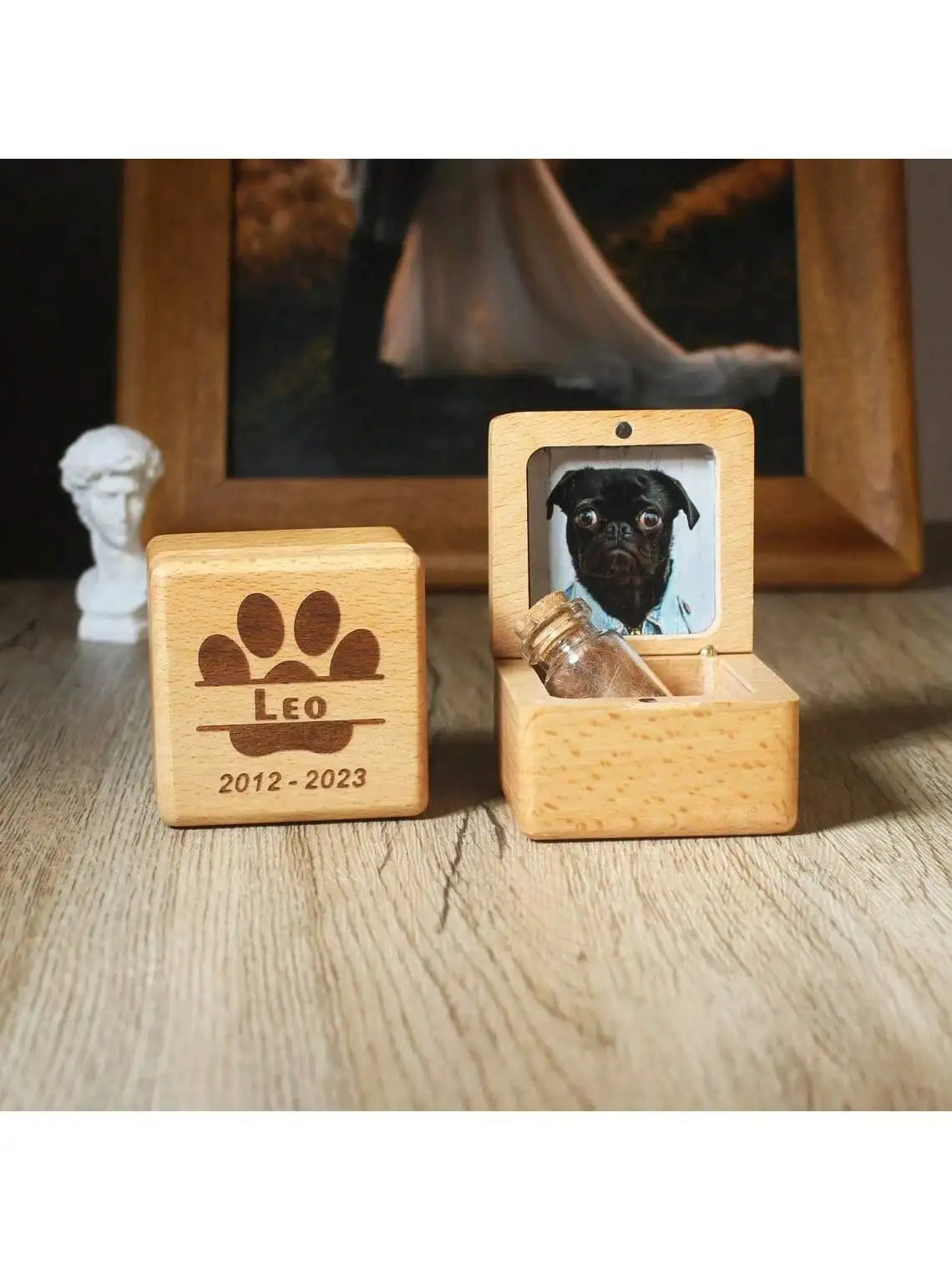 Personalized Pet Fur Keepsake Box – Custom Wooden Pet Hair Souvenir