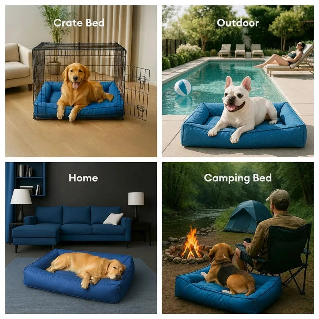 Remipaw Summer Cooling Dog Bed – Waterproof, Washable Bolster Bed for Small, Medium & Large Dogs