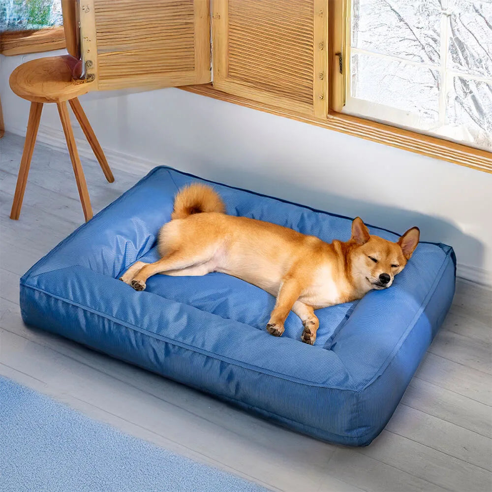 Remipaw Summer Cooling Dog Bed – Waterproof, Washable Bolster Bed for Small, Medium & Large Dogs