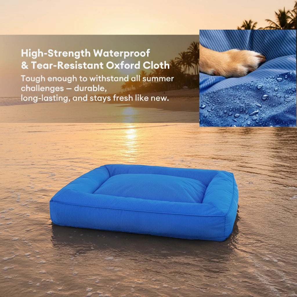 Remipaw Summer Cooling Dog Bed – Waterproof, Washable Bolster Bed for Small, Medium & Large Dogs