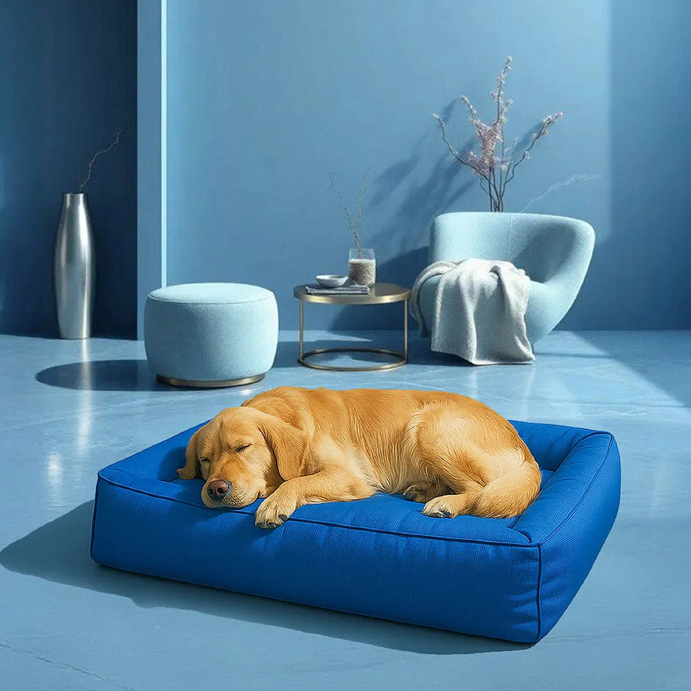 Remipaw Summer Cooling Dog Bed – Waterproof, Washable Bolster Bed for Small, Medium & Large Dogs