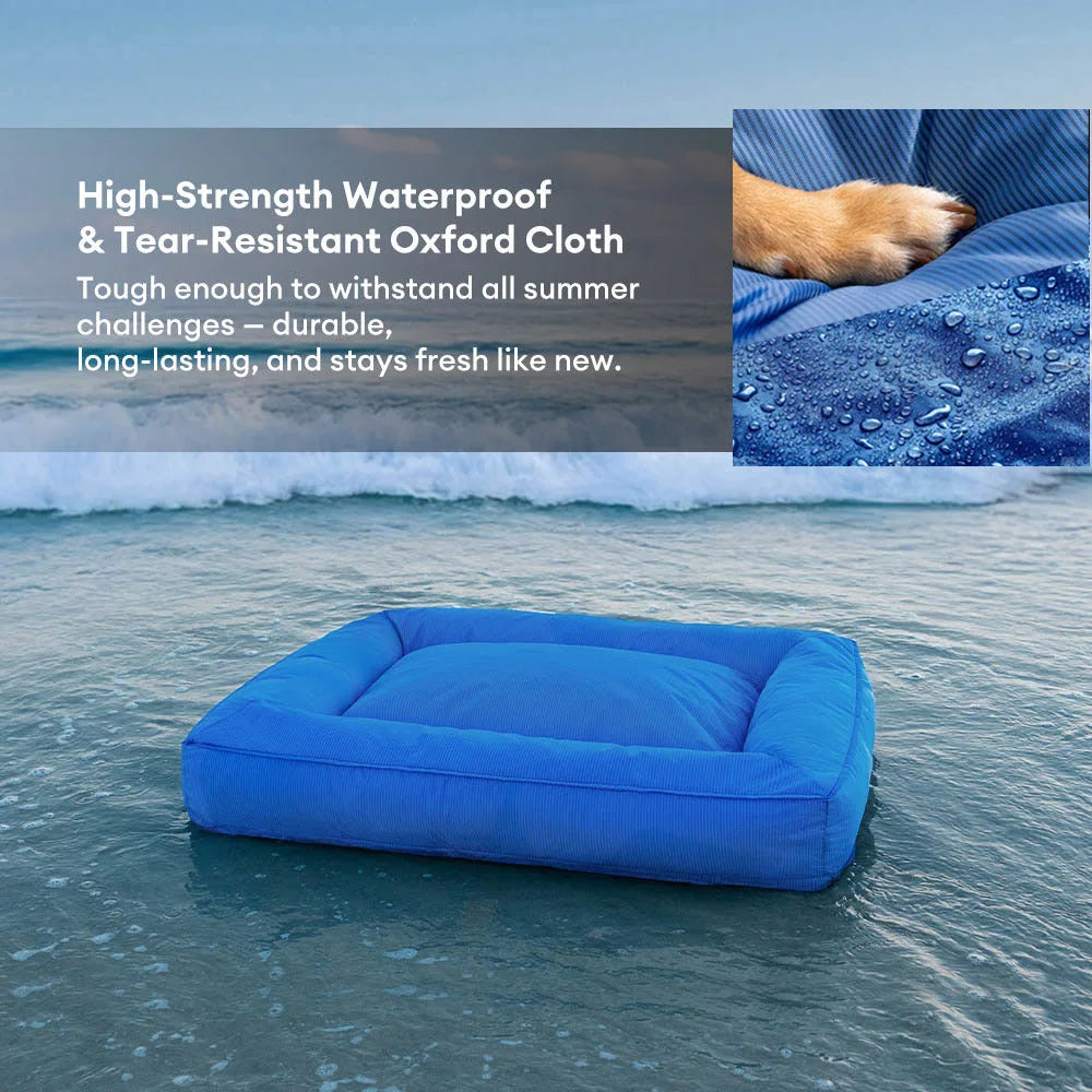 Remipaw Summer Cooling Dog Bed – Waterproof, Washable Bolster Bed for Small, Medium & Large Dogs