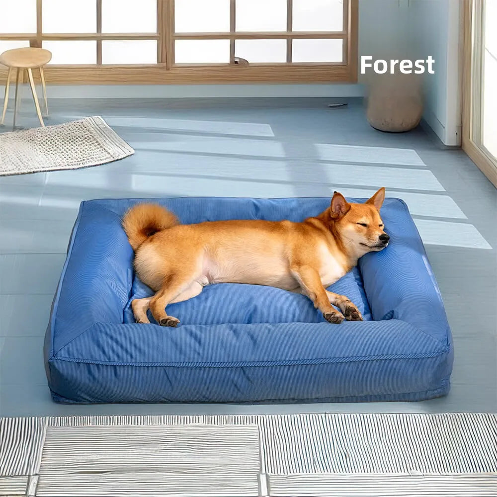 Remipaw Summer Cooling Dog Bed – Waterproof, Washable Bolster Bed for Small, Medium & Large Dogs